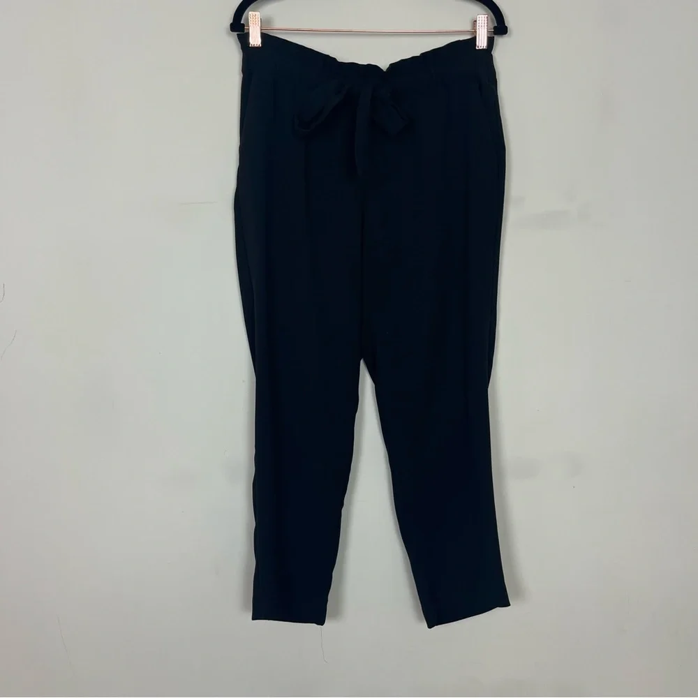 LOFT PULL ON ANKLE LENGTH PANTS TIE WAIST IN BLACK SIZE MEDIUM - Picture 6 of 13